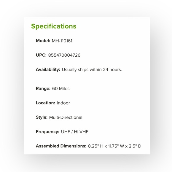 Mohu ★ Arc Pro Amplified Indoor HDTV Antenna ★ Base Stand ★ Black ★ Get Free TV - Picture 6 of 16